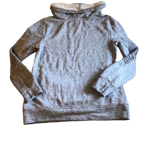 Steve Madden Quick Dry Gray Cowl Neck Sweatshirt with Moto Sleeves, Size Small - Picture 7 of 13